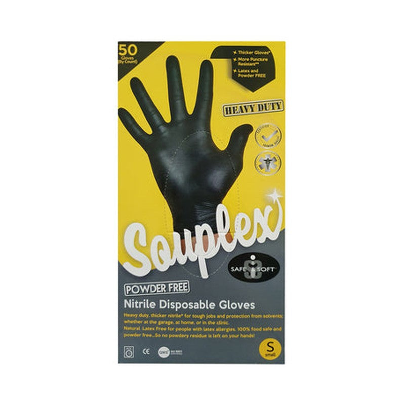 Souplex Gloves Nitrile Black SMALLX50