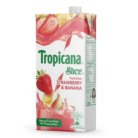 Tropicana Slice Strawberry Banana 1L